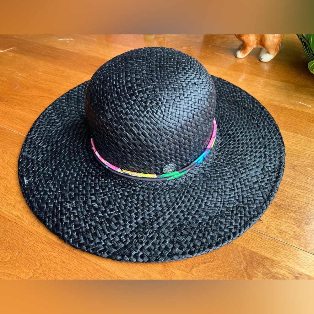 RALPH LAUREN Fiesta Black Woven Hat